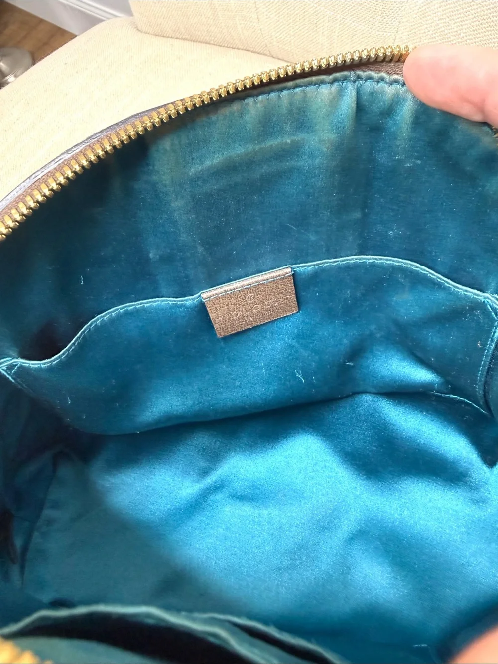 Authentic Gucci Ophedia dome crossbody bag brown GG monogram supreme canvas